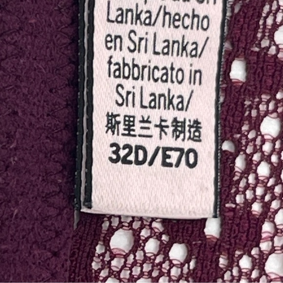 Victoria's Secret Lined Perfect Coverage Wine Colored Lace Bra 32D - Picture 12 of 12